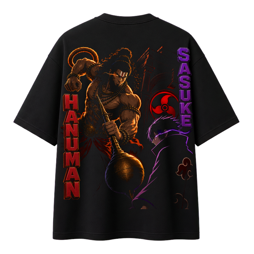 Hanuman X Sasuke – Divine Precision — back view